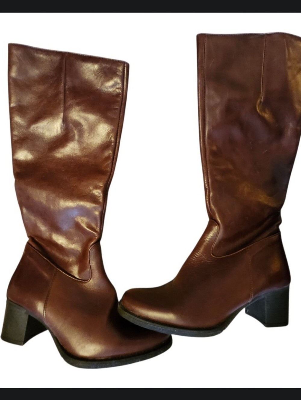 Luis Gonzalo Spain Hand Crafted Classic Tall Leather Knee Boots Brown 39 - Picture 3 of 10